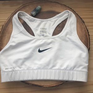 White Nike Dri Fit Sports Bra
